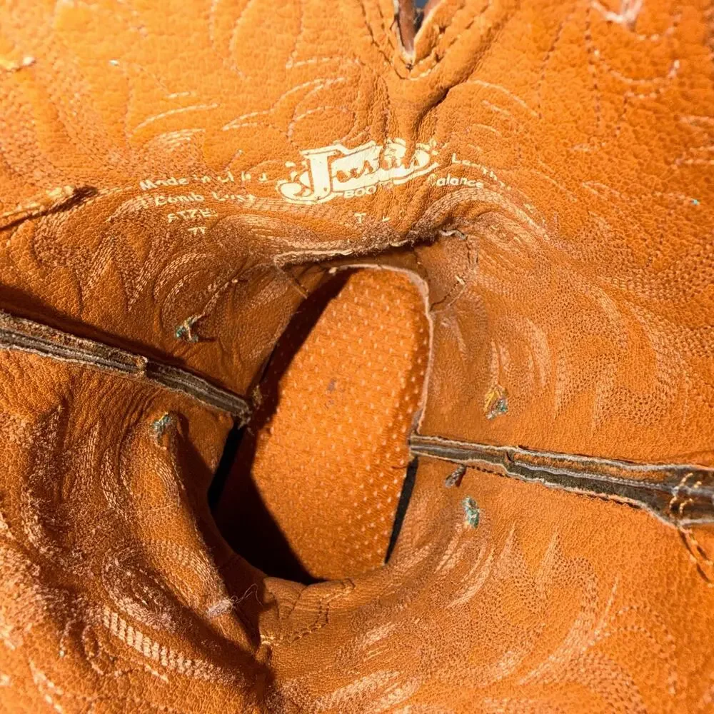 Justin Leather Western Boots Tan Turquoise Stitch Women 7B